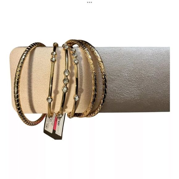 Bold elements gold dangle bracelets. NWT - Picture 2 of 2